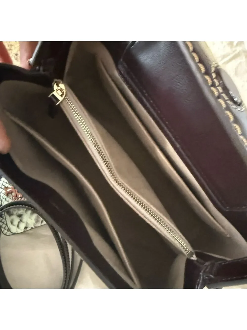 New 900+! Tory Burch BRITTEN SMOOTH SATCHEL & Matching Wallet TEMPRANILLO / Gold